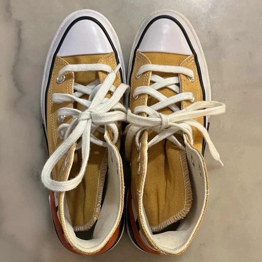 Converse CPX70 Classic Platform Mustard High-Top Sneakers - Picture 3 of 9